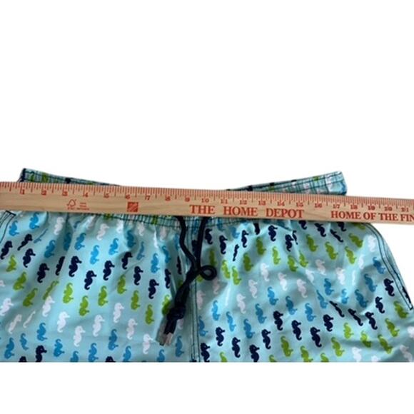 "CAPELLE" Mens Swim Trunks SZ XL Drawstring Sea Horses Beach Vacation 2 Layers - Picture 8 of 12
